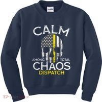 Calm Among Total Chaos 911 Dispatcher Us Flag Kids Sweatshirt thumb 0