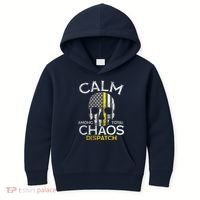 Calm Among Total Chaos 911 Dispatcher Us Flag Kids Hoodie thumb 0