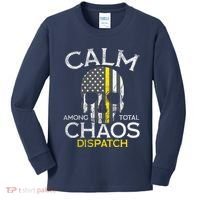 Calm Among Total Chaos 911 Dispatcher Us Flag Kids Long Sleeve Shirt thumb 0