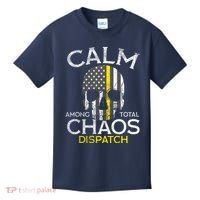 Calm Among Total Chaos 911 Dispatcher Us Flag Kids T-Shirt thumb 0