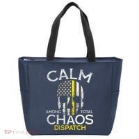 Calm Among Total Chaos 911 Dispatcher Us Flag Tote Bag thumb 0