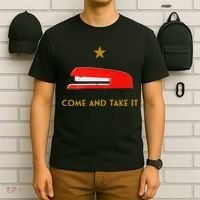 Come And Take It Red Stapler Novelty Retro Office Meme T-Shirt thumb 6