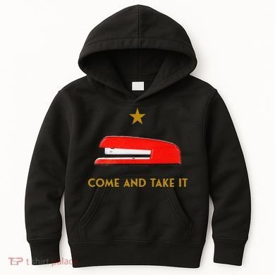 Come And Take It Red Stapler Novelty Retro Office Meme Kids Hoodie