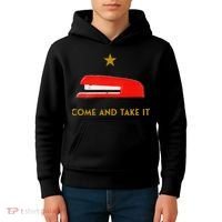Come And Take It Red Stapler Novelty Retro Office Meme Kids Hoodie thumb 4