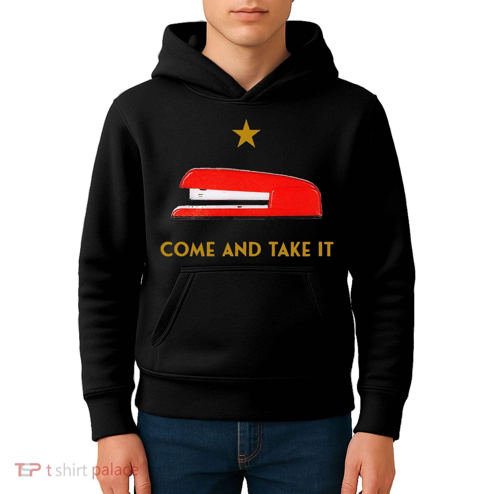 Come And Take It Red Stapler Novelty Retro Office Meme Kids Hoodie