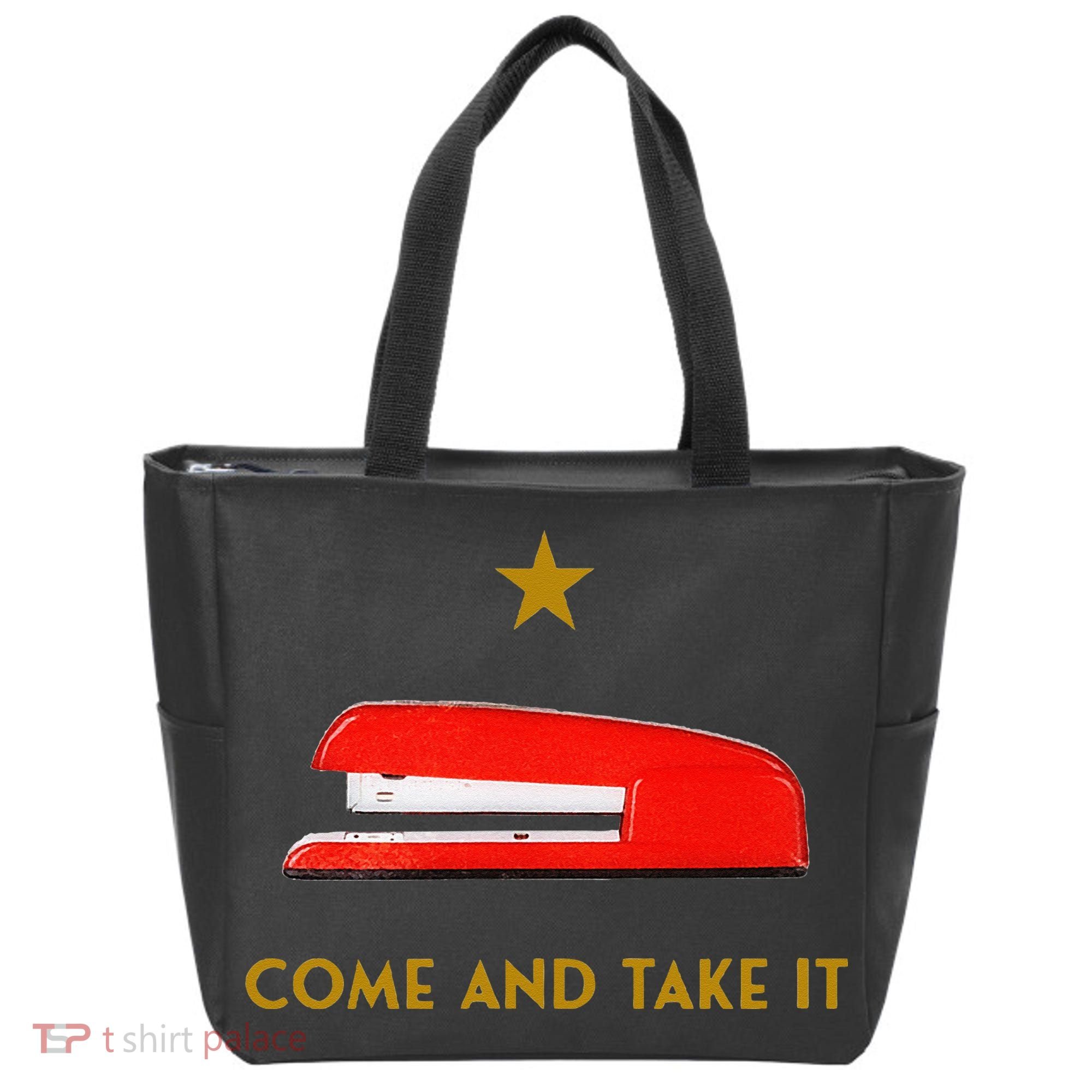 Come And Take It Red Stapler Novelty Retro Office Meme Tote Bag