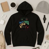 Control All The Things Video Game Controller Gamer Graphic Hoodie thumb 3