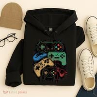 Control All The Things Video Game Controller Gamer Graphic Hoodie thumb 4