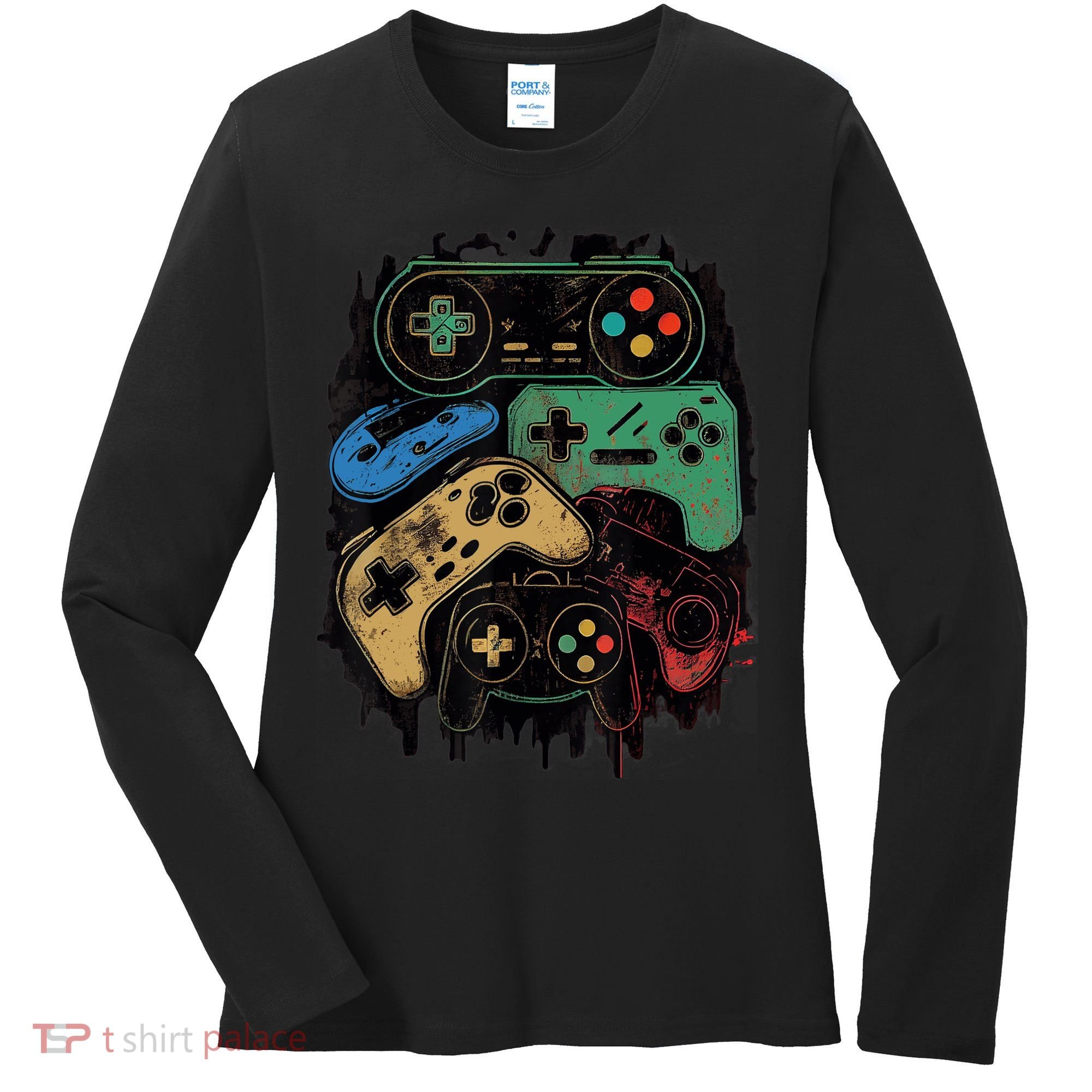 Control All The Things Video Game Controller Gamer Graphic Women's Long Sleeve Shirt