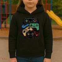 Control All The Things Video Game Controller Gamer Graphic Kids Hoodie thumb 3