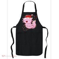 Cute Axolotl Tangled In Christmas Lights Santa Hat Apron thumb 0