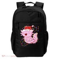 Cute Axolotl Tangled In Christmas Lights Santa Hat Backpack thumb 0