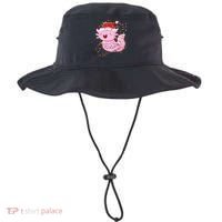 Cute Axolotl Tangled In Christmas Lights Santa Hat Bucket Hat thumb 0