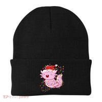 Cute Axolotl Tangled In Christmas Lights Santa Hat Beanie thumb 0