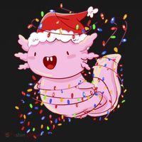 Cute Axolotl Tangled In Christmas Lights Santa Hat Women's Tank Top thumb 5