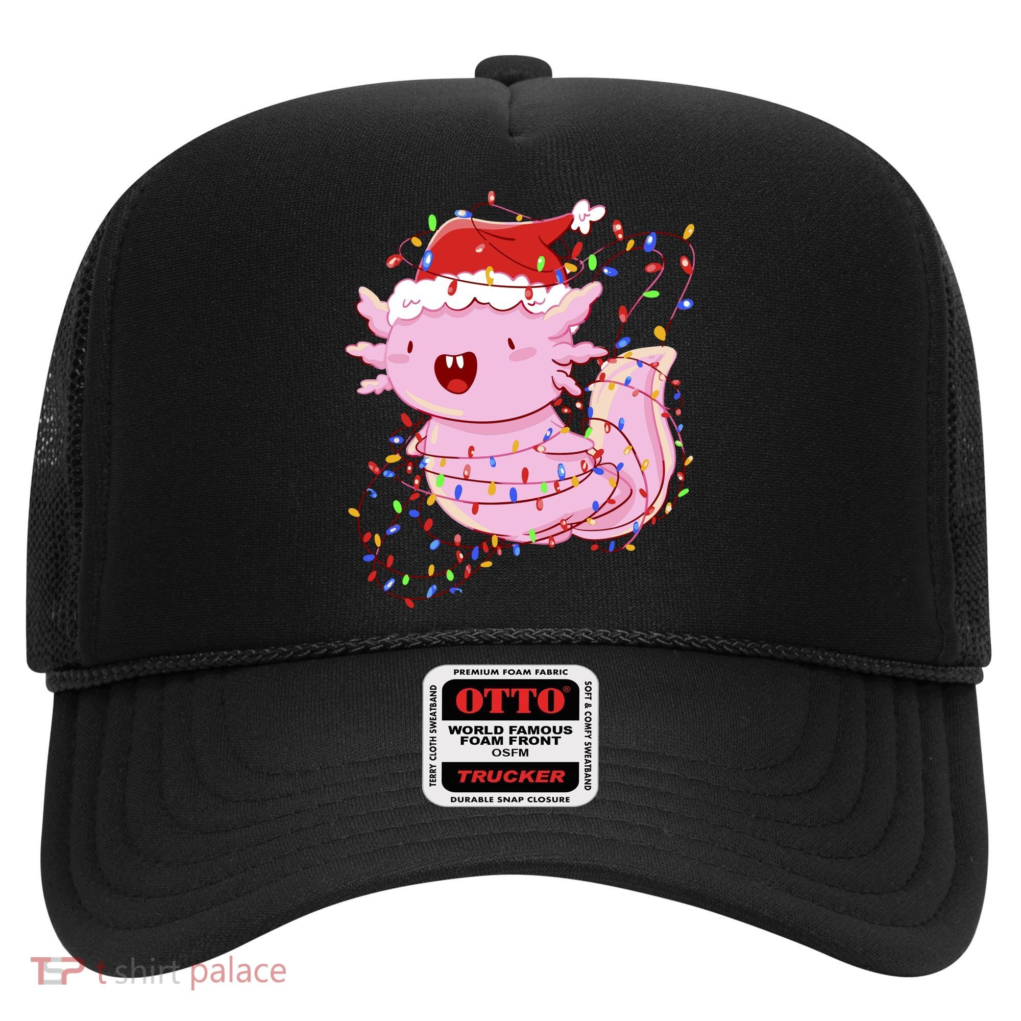 Cute Axolotl Tangled In Christmas Lights Santa Hat Hat