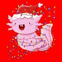 Cute Axolotl Tangled In Christmas Lights Santa Hat Santa Hat thumb 1