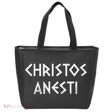 Christos Anesti Tsougrisma Red Egg Funny Greek Easter Tote Bag