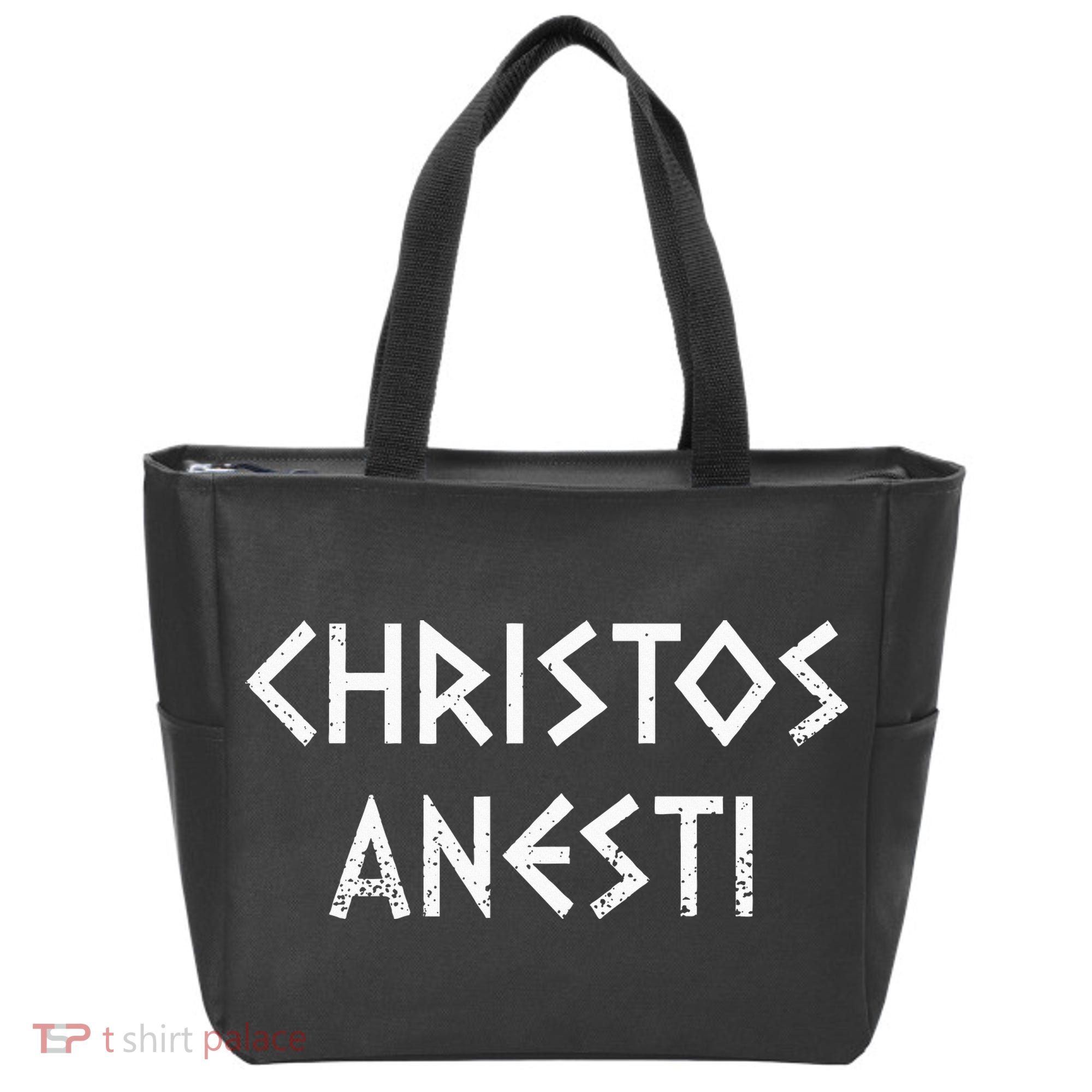 Christos Anesti Tsougrisma Red Egg Funny Greek Easter Tote Bag