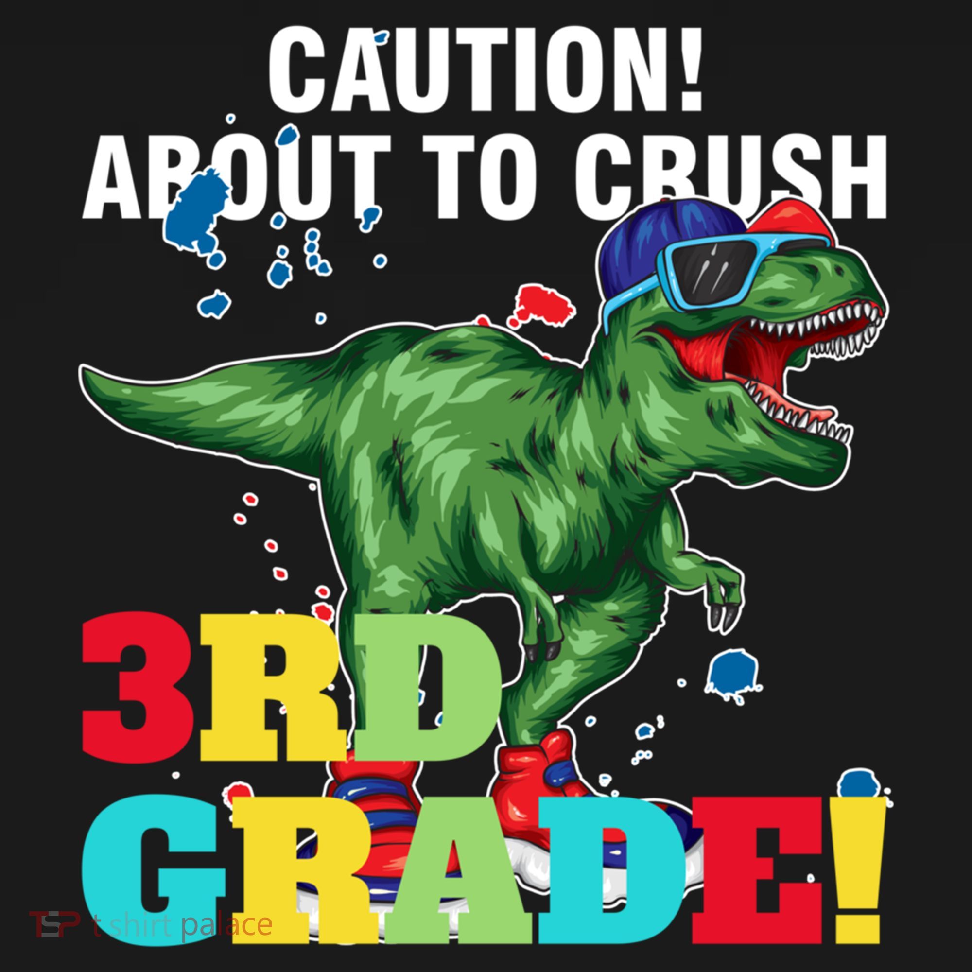Caution! About To Crush 3Rd Grade! Graduate Funny Gift PosiCharge Competitor Tank