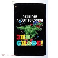 Caution! About To Crush 3Rd Grade! Graduate Funny Gift Golf Towel thumb 0