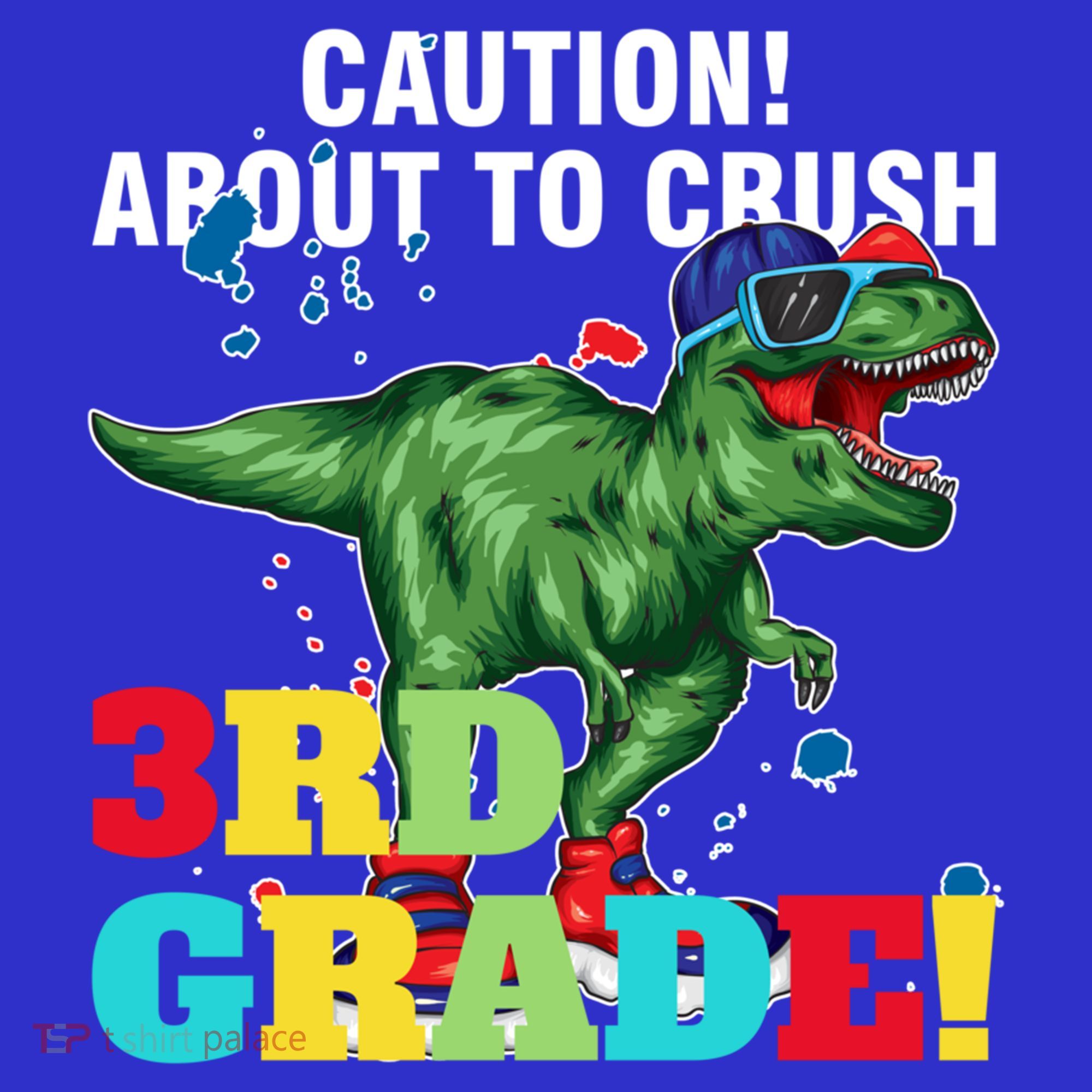 Caution! About To Crush 3Rd Grade! Graduate Funny Gift Long Sleeve Shirt