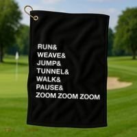 Canine Agility Trial Obstacle Course Fun Dog Agility Golf Towel thumb 1