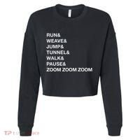 Canine Agility Trial Obstacle Course Fun Dog Agility Cropped Pullover Crew thumb 0