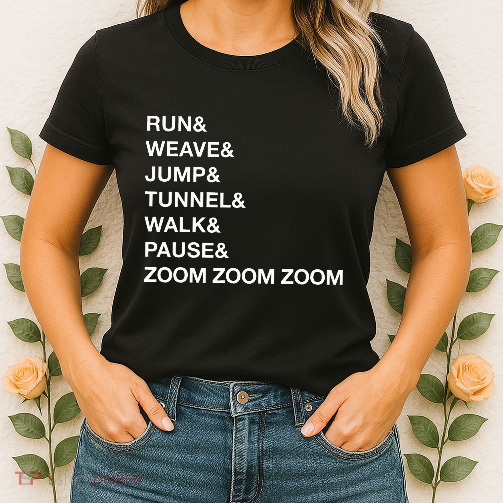 Canine Agility Trial Obstacle Course Fun Dog Agility Women's T-Shirt
