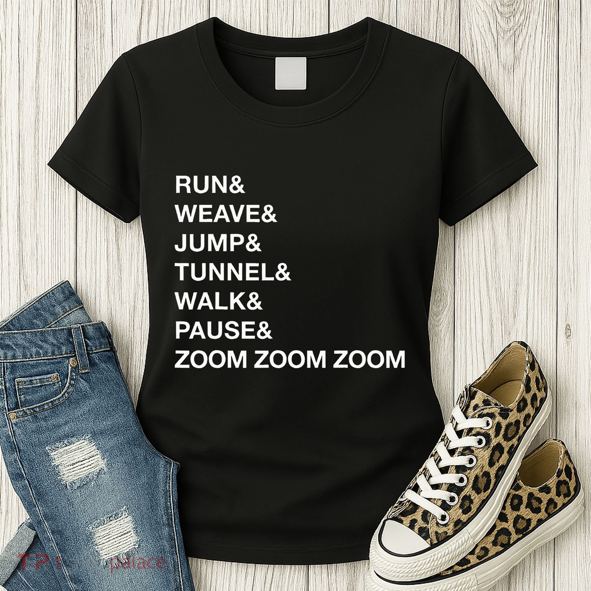 Canine Agility Trial Obstacle Course Fun Dog Agility Women's T-Shirt