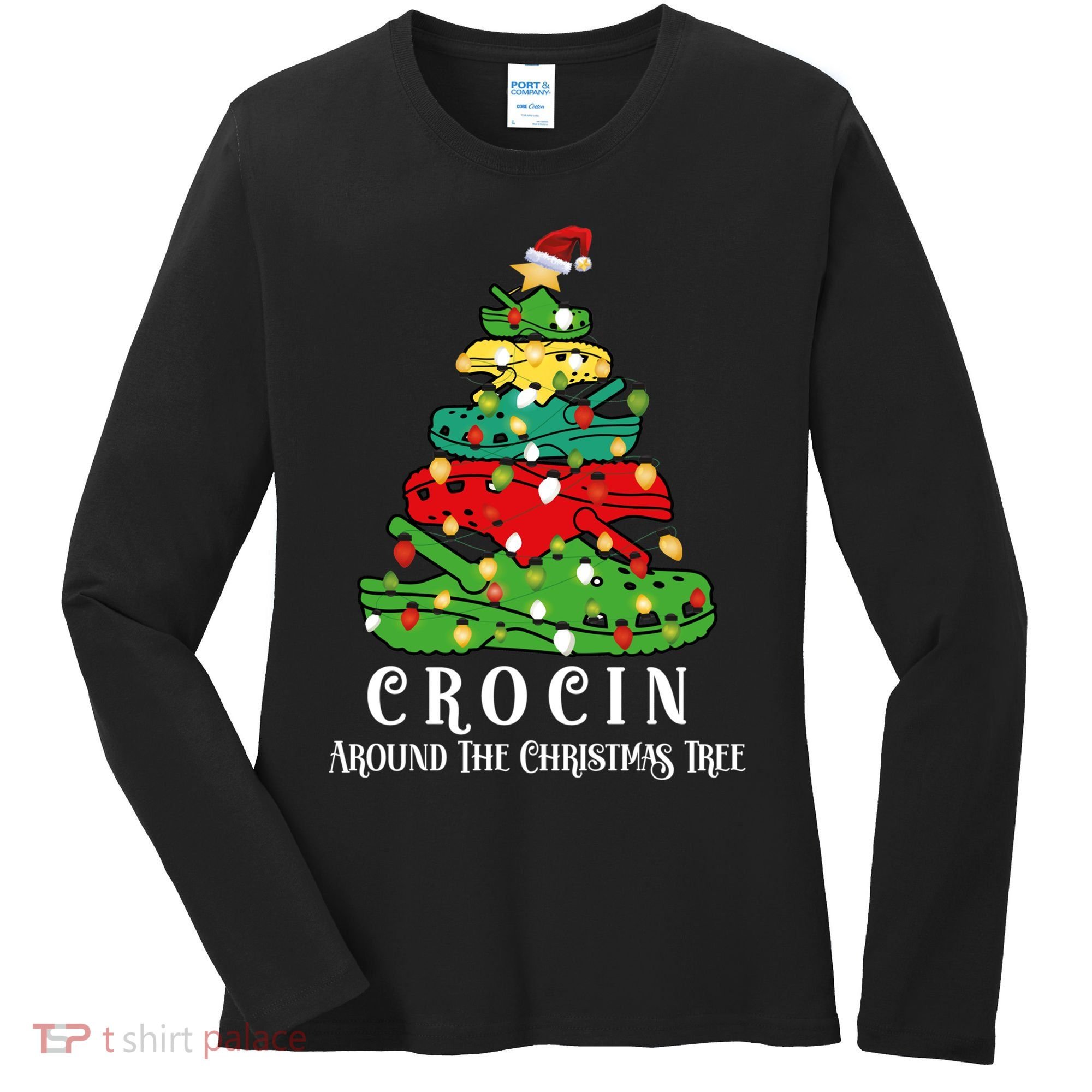 Crocin Around The Christmas Tree Essential Women's Long Sleeve Shirt