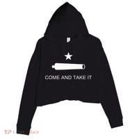 Come And Take It Battle Of Gonzales Texas Crop Fleece Hoodie thumb 0