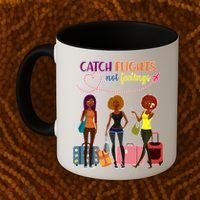Catch Flights Not Feelings Coffee Mug thumb 2