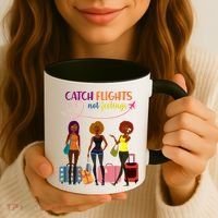 Catch Flights Not Feelings Coffee Mug thumb 3