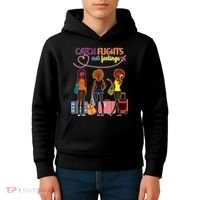 Catch Flights Not Feelings Kids Hoodie thumb 4