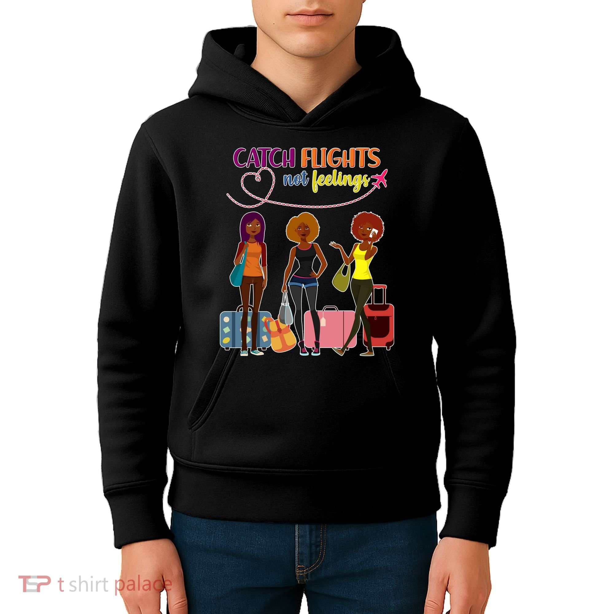 Catch Flights Not Feelings Kids Hoodie