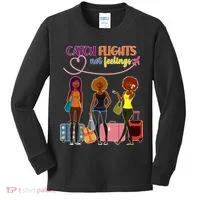 Catch Flights Not Feelings Kids Long Sleeve Shirt thumb 0