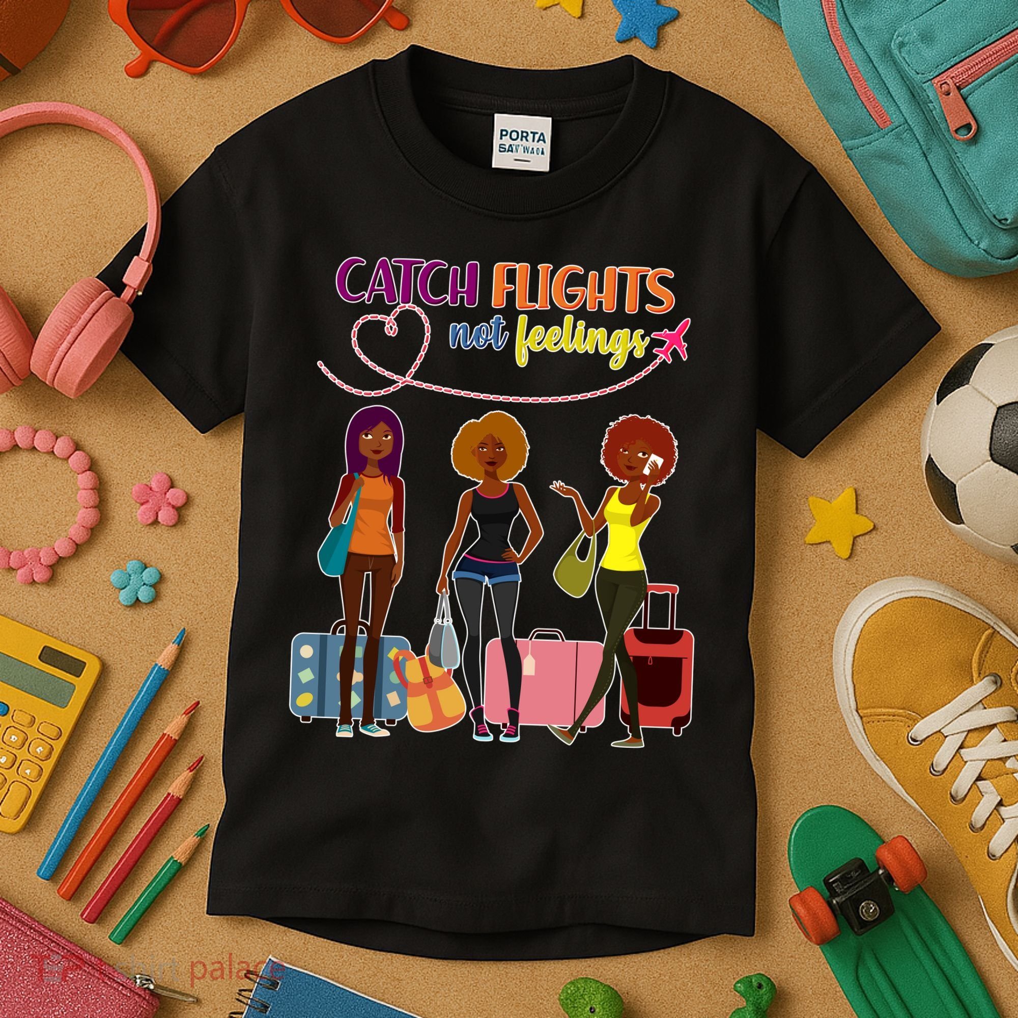 Catch Flights Not Feelings Kids T-Shirt