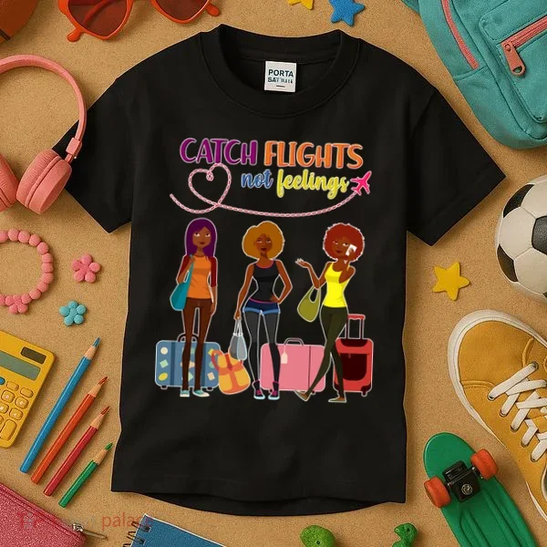 Catch Flights Not Feelings Kids T-Shirt