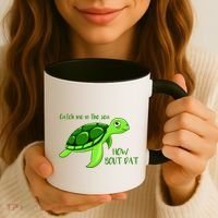 Catch Me In The Sea How Bout Dat Turtle Coffee Mug thumb 3