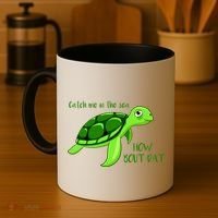 Catch Me In The Sea How Bout Dat Turtle Coffee Mug thumb 4