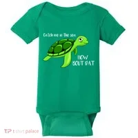 Catch Me In The Sea How Bout Dat Turtle Baby Bodysuit thumb 0
