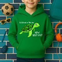 Catch Me In The Sea How Bout Dat Turtle Kids Hoodie thumb 2