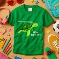 Catch Me In The Sea How Bout Dat Turtle Kids T-Shirt thumb 3