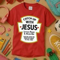 Catch Up With Jesus Kids T-Shirt thumb 3