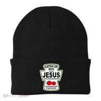 Catch Up With Jesus Funny Ketchup Faith Beanie thumb 0