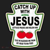 Catch Up With Jesus Funny Ketchup Faith Golf Towel thumb 3
