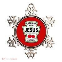 Catch Up With Jesus Funny Ketchup Faith Ornament thumb 0