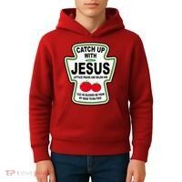 Catch Up With Jesus Funny Ketchup Faith Kids Hoodie thumb 4