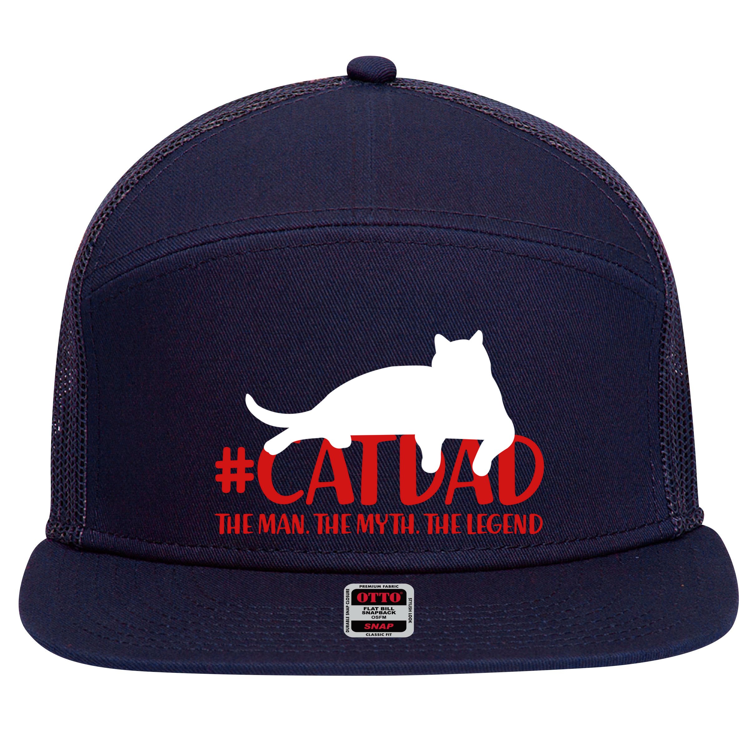 #CatDad The Man Myth Legend 7 Panel Mesh Trucker Snapback Hat